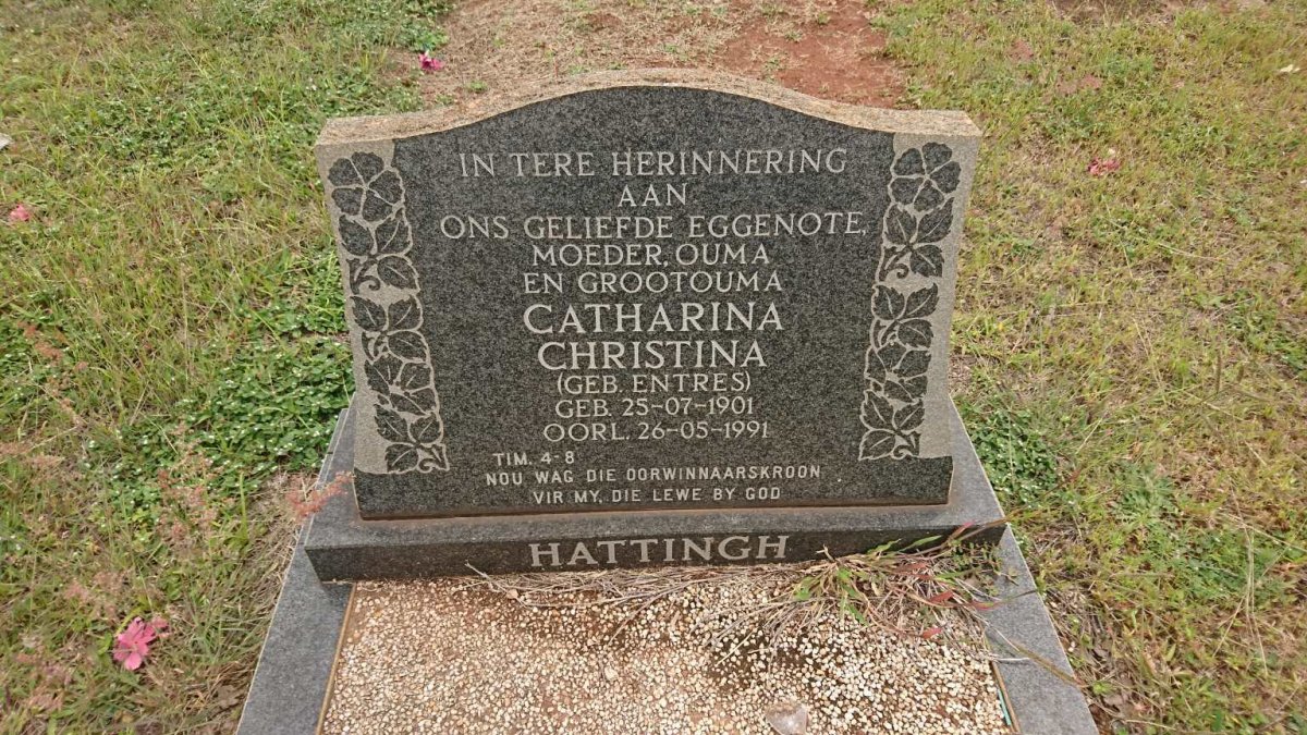 HATTINGH Catharina Christina nee ENTRES 1901-1991