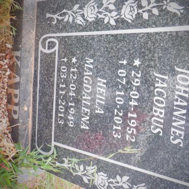 KAPP John Johannes Jacobus 1952-2013 &amp; Heila Magdalena 1949-2013
