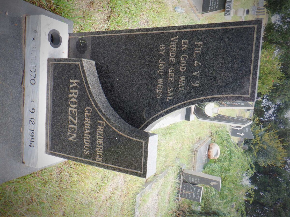 KROEZEN Frederick Gerhardus 1970-1994