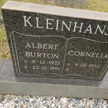KLEINHANS Albert Burton 1925-1991 &amp; Cornelia 1930-