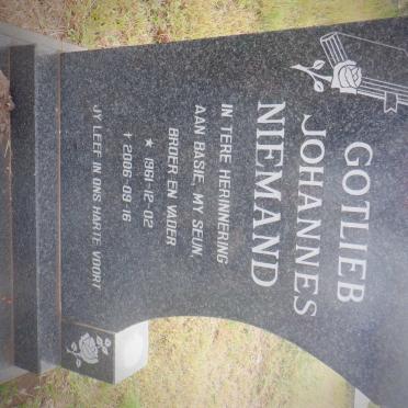 NIEMAND Gotlieb Johannes 1961-2006