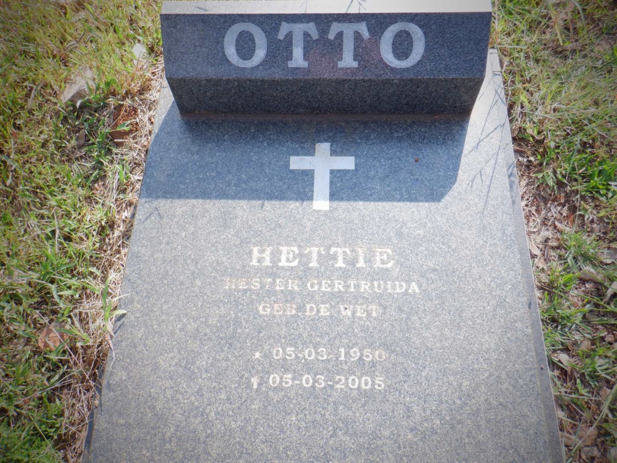 OTTO Hester Gertruida nee DE WET 1950-2005