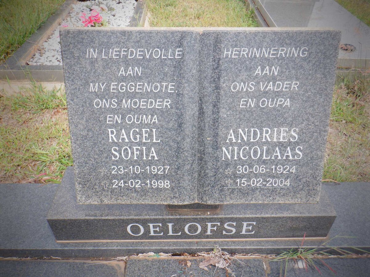OELOFSE Andries Nicolaas 1924-2004 &amp; Ragel Sofia 1927-1998