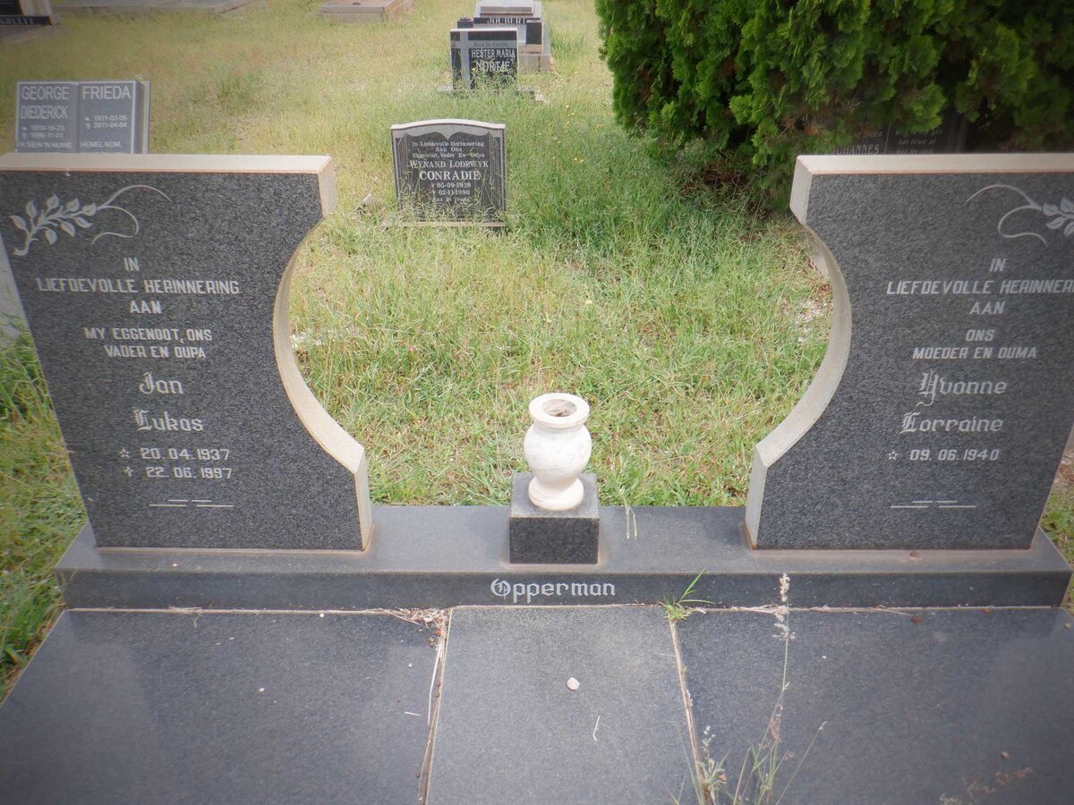 OPPERMAN Jan Lukas 1937-1997 &amp; Yvonne Lorraine 1940-