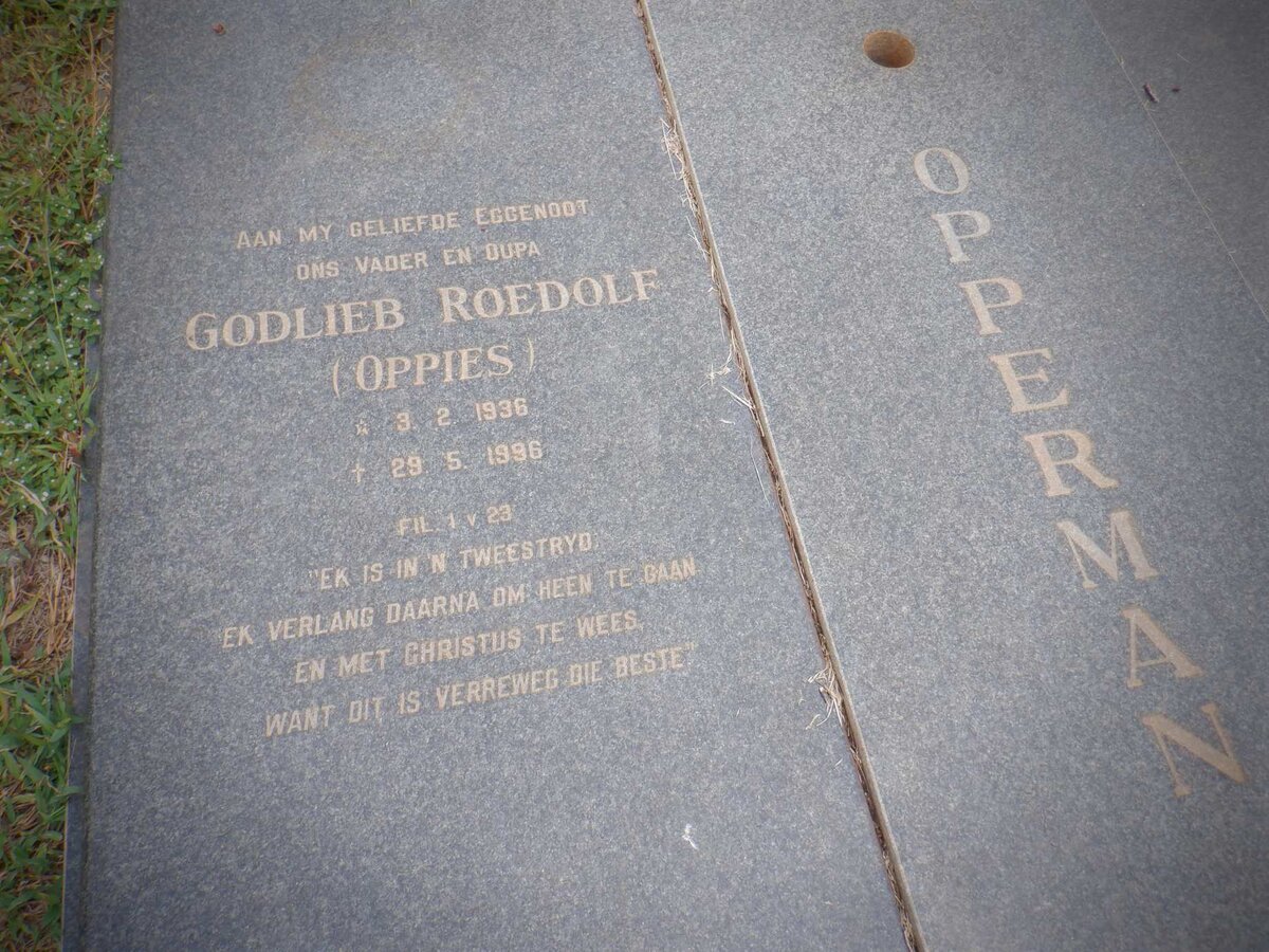 OPPERMAN Godlieb Roedolf 1936-1996