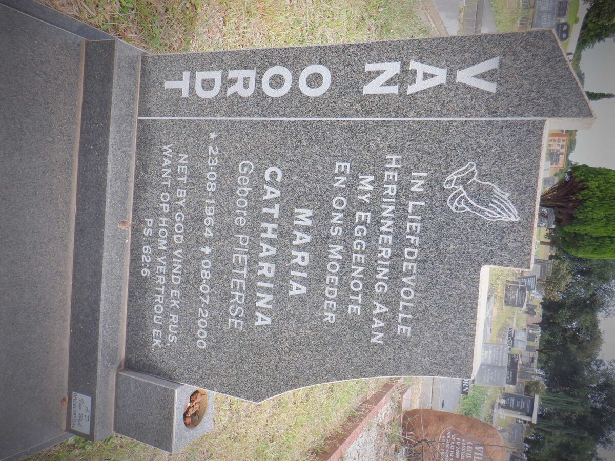 OORDT Maria Catharina, van nee PIETERSE 1964-2000