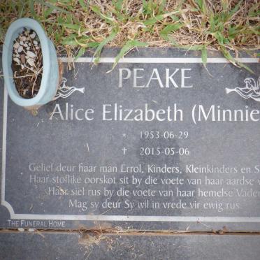 PEAKE Alice Elizabeth 1953-2015