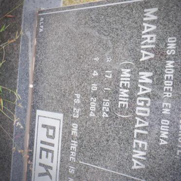 PIEK Stephanus Petrus 1920-2005 &amp; Maria Magdalena 1924-2004