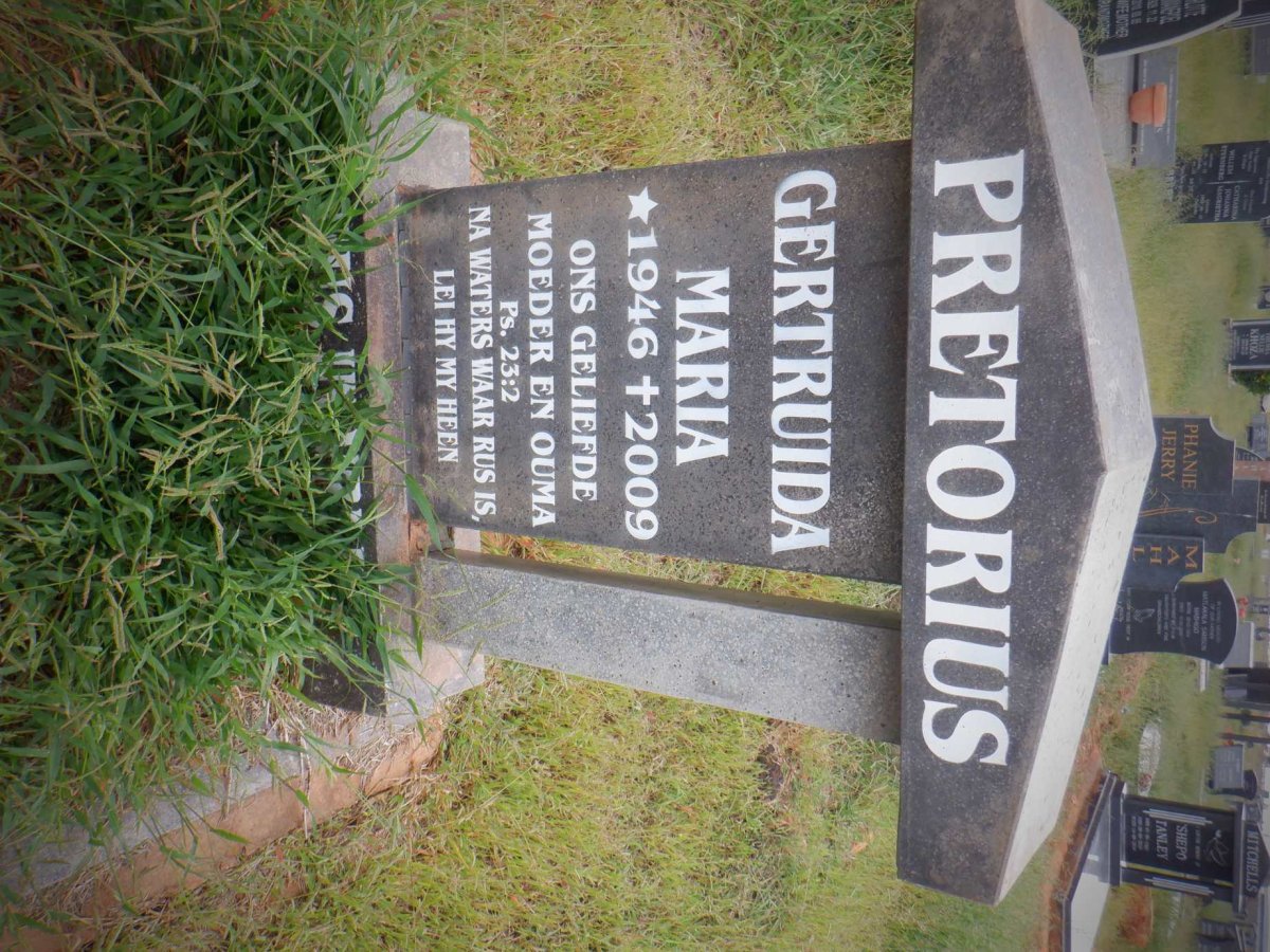 PRETORIUS Gertruida Maria 1946-2009