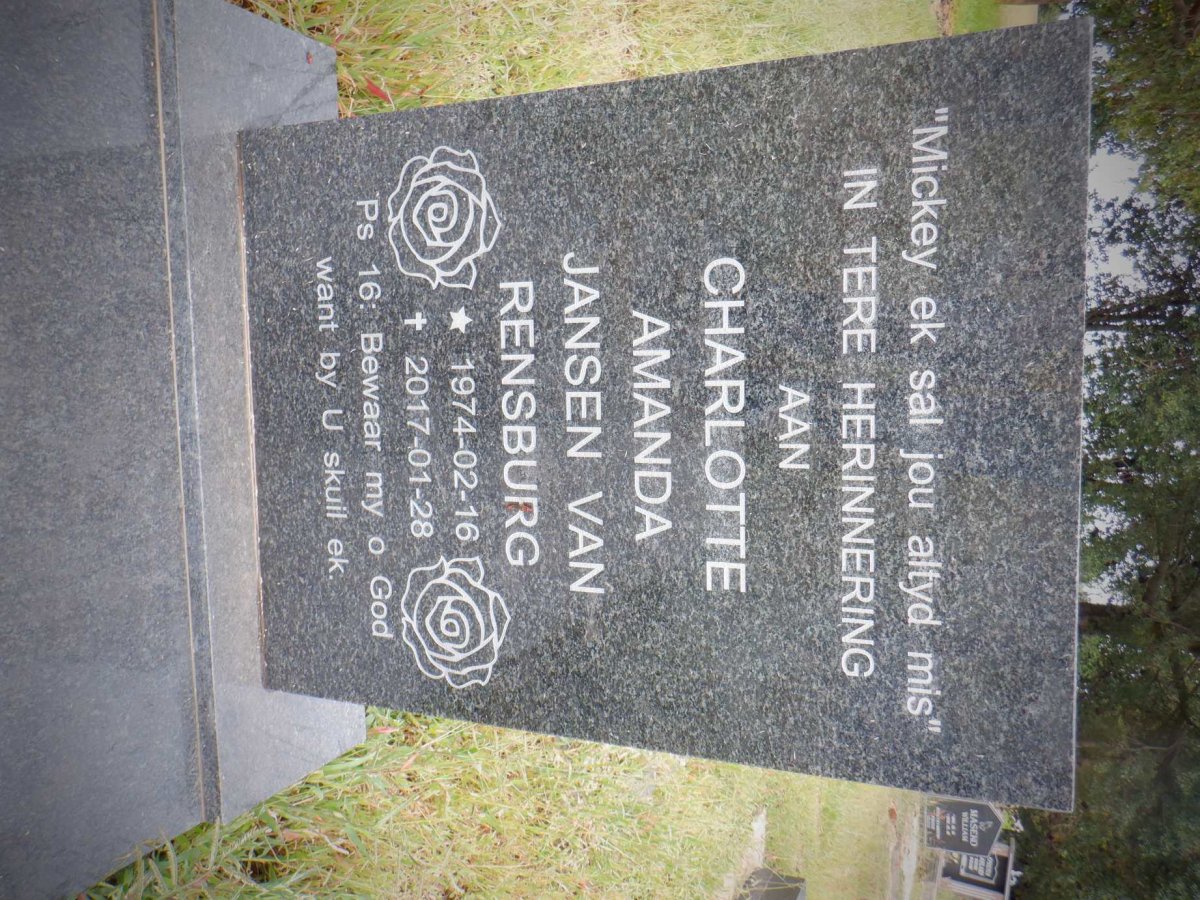 RENSBURG Charlotte Amanda, Jansen van 1974-2017