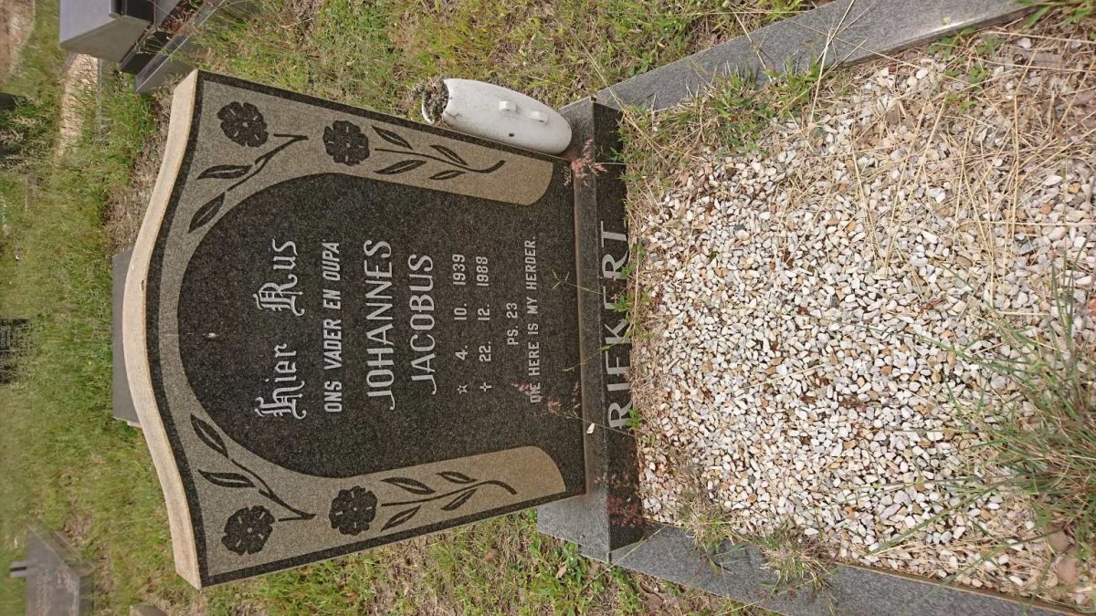 RIEKERT Johannes Jacobus 1939-1988