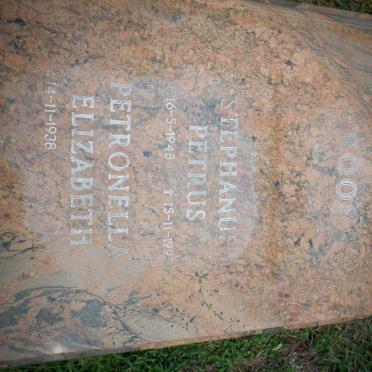 ROOS Stephanus Petrus 1948-1992 &amp; Petronella Elizabeth 1938-