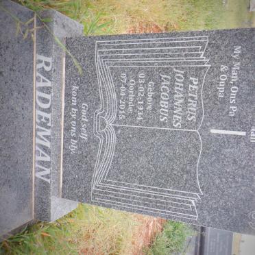 RADEMAN Petrus Johannes Jacobus 1934-2015