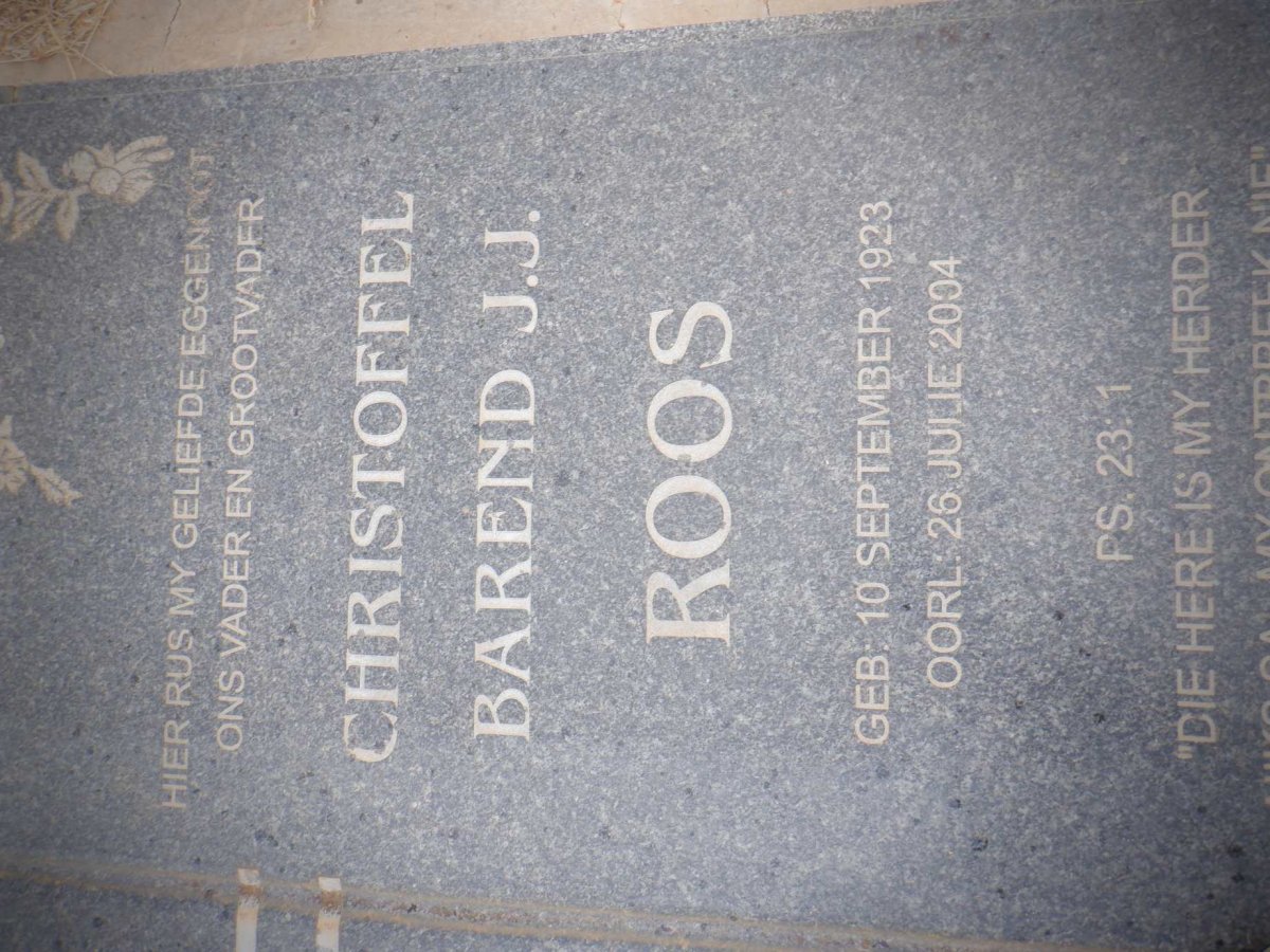 ROOS Christoffel Barend J.J. 1923-2004