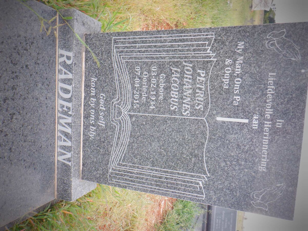 RADEMAN Petrus Johannes Jacobus 1934-2015