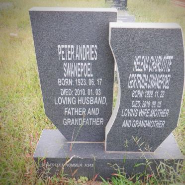 SWANEPOEL Peter Andries 1923-2010 &amp; Helena Charlotte Gertruda 1929-2010