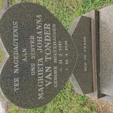 TONDER Magrieta Johanna, van nee HOLTZHAUSEN 1917-1991