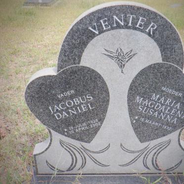 VENTER Jacobus Daniel 1926-2002 &amp; Maria Magdalena Susanna 1932-