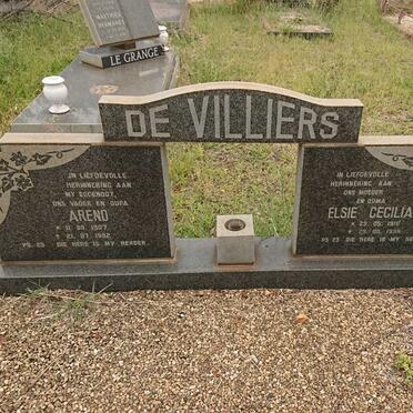 VILLIERS Arend, de 1907-1992 &amp; Elsie Cecilia 1916-1998