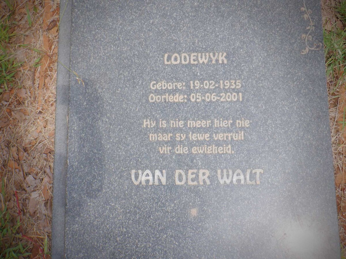 WALT Lodewyk, van der 1935-2001