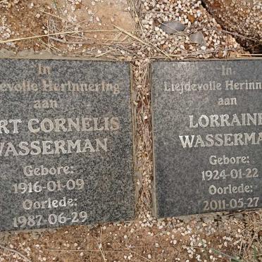 WASSERMAN Gert Cornelis 1916-1987 :: WASSERMAN Loraine 1924-2011