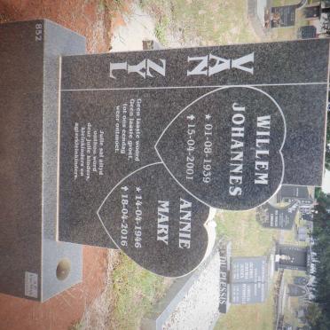 ZYL Willem Johannes, van 1939-2001 &amp; Annie Mary 1946-2016