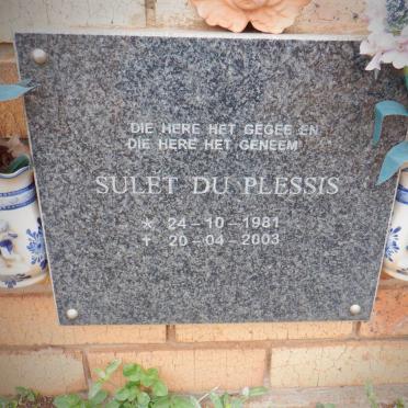 PLESSIS Sulet, du 1981-2003