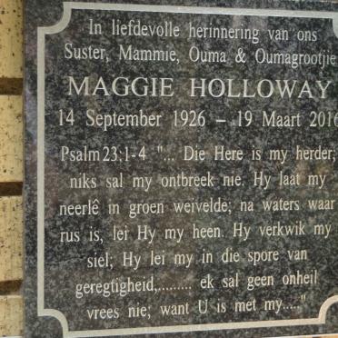 HOLLOWAY Maggie 1926-2016