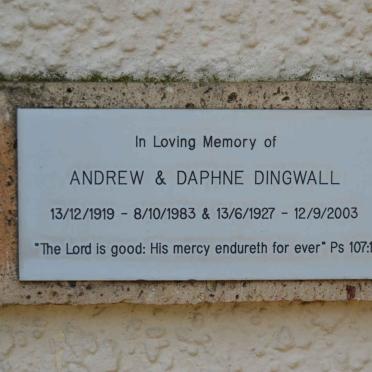 DINGWALL Andrew 1919-1983 &amp; Daphne 1927-2003