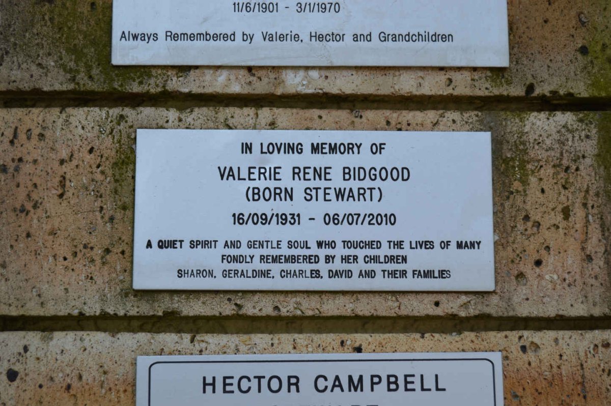 BIDGOOD Valerie Rene nee STEWART 1931-2010