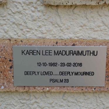 MADURAIMUTHU Karen Lee 1962-2016