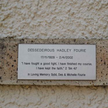 FOURIE Dessedeirous Hadley 1928-2002