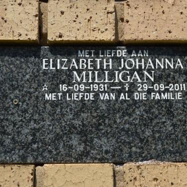 MILLIGAN Elizabeth Johanna 1931-2011