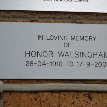 WALSINGHAM Honor 1910-2007