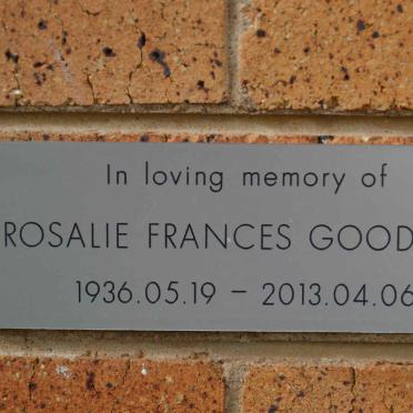GOODWIN Rosalie Frances 1936-2013