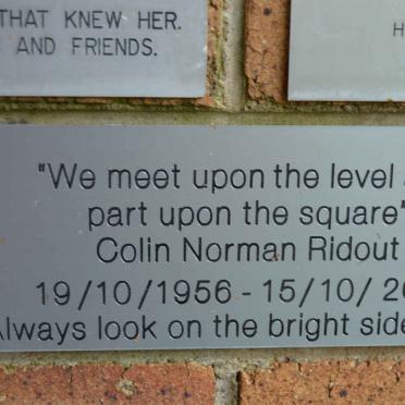 RIDOUT Colin Norman 1956-2015