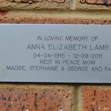 LAMB Anna Elizabeth 1915-2011