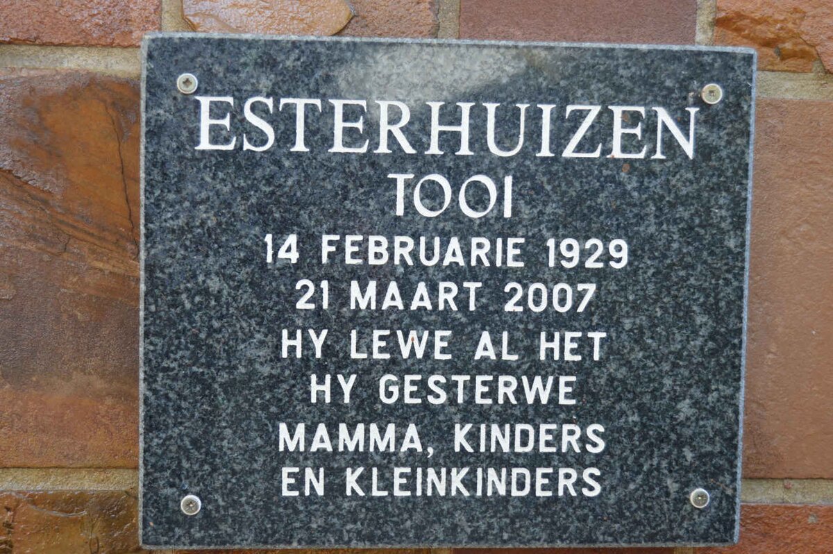 ESTERHUIZEN Tooi 1929-2007