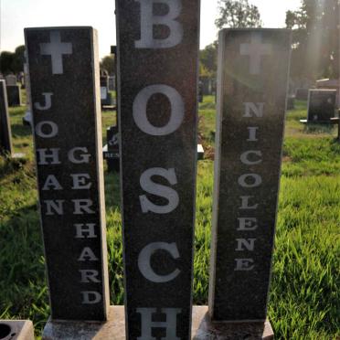 BOSCH Johan Gerhard 1953-2014 &amp; Nicolene 1958-