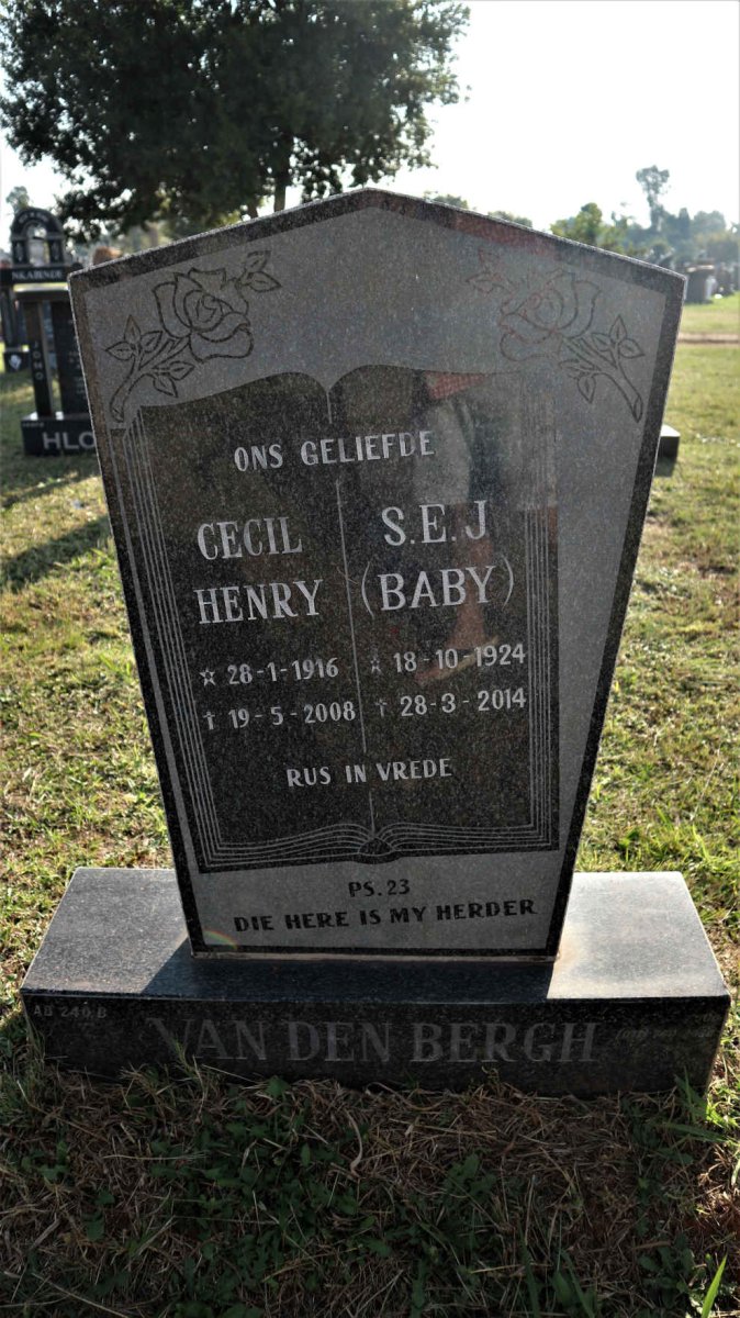 BERGH Cecil Henry, van den 1916-2008 &amp; S.E.J. 1924-2014