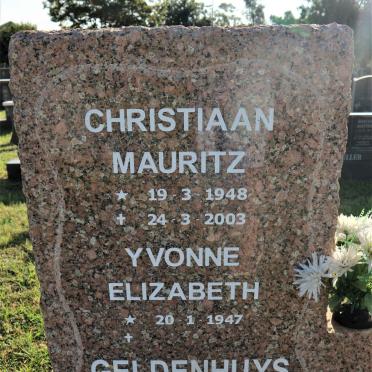 GELDENHUYS Christiaan Mauritz 1948-2003 &amp; Yvonne Elizabeth 1947-