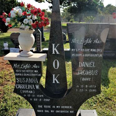 KOK Daniel Jacobus 1923-2005 &amp; Susanna Carolina W. 1928-2012