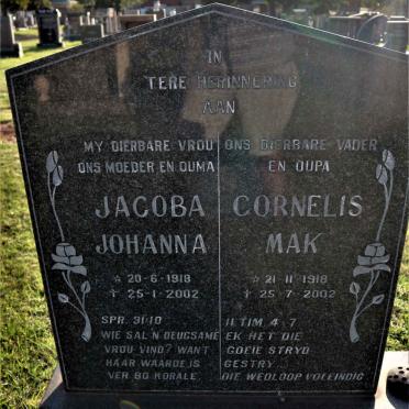 MAK Cornelis 1918-2002 &amp; Jacoba Johanna 1918-2002