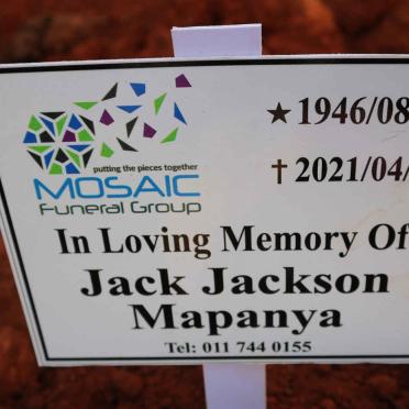 MAPANYA Jack Jackson 1946-2021