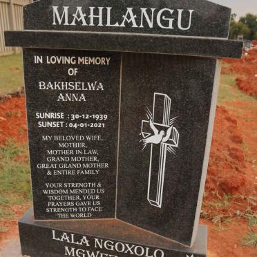 MAHLANGU Bakhselwa Anna 1939-2021