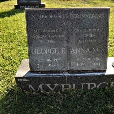 MYBURGH George E. 1918-2001 &amp; Anna M.S. 1925-2004