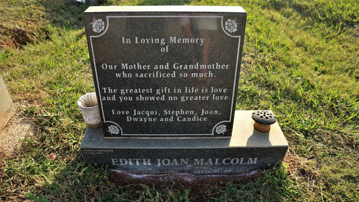 MALCOLM Edith Joan 1946-2012