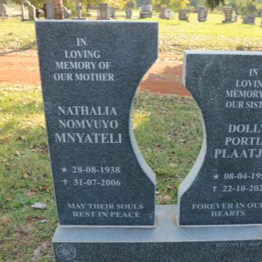 MNYATELI Nathalia Nomvuyo 1938-2006 :: PLAATJIE Dolly Portia 1954-2020