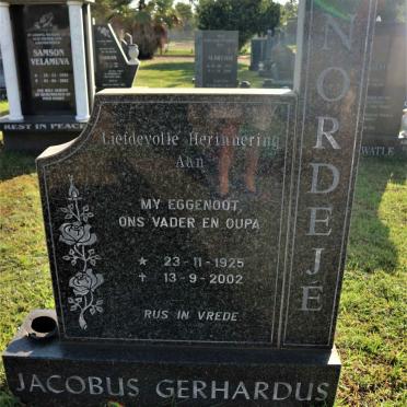 NORDEJE Jacobus Gerhardus 1925-2002