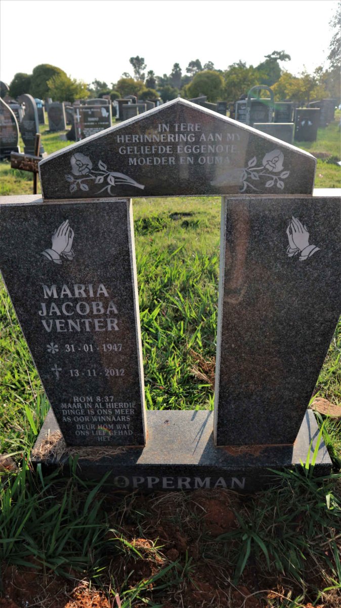 OPPERMAN Maria Jacoba Venter 1947-2012